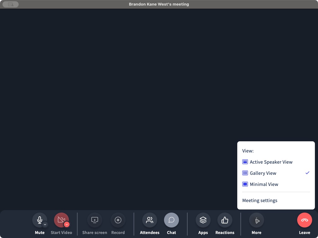 Click or tap to enlarge Active Speaker, Gallery, and Minimal meeting views in Phound